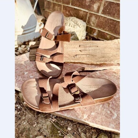 Skechers Women's Arch Fit Comfort Strap Sandals Brown Leather Sz 10 NEW!! - Picture 4 of 9